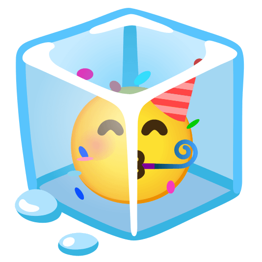 ice cube partying face