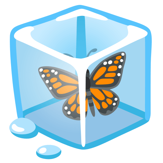 ice cube butterfly