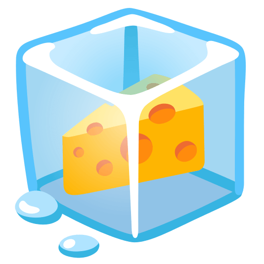 ice cube cheese wedge