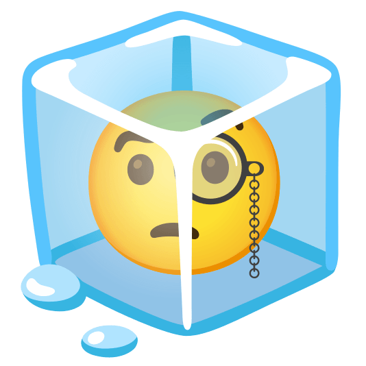 ice cube face with monocle