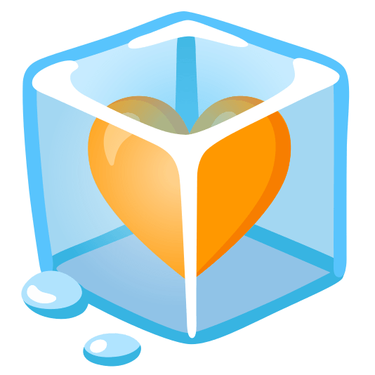 ice cube orange heart