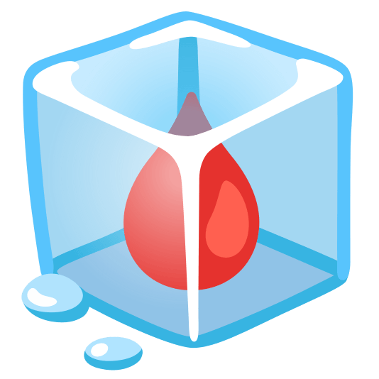 ice cube drop of blood