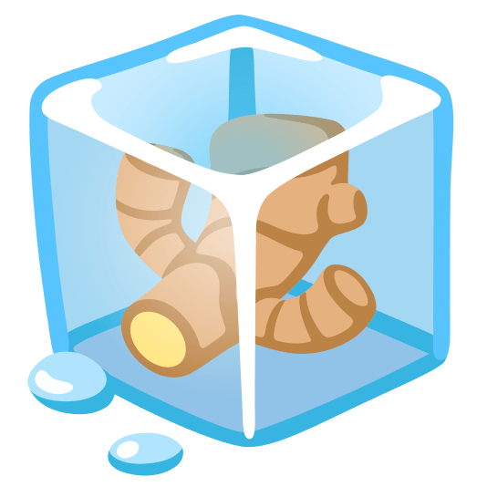 ice cube ginger root