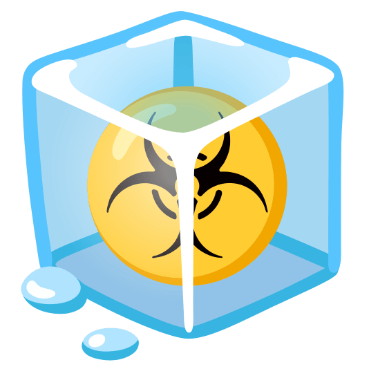 ice cube biohazard sign