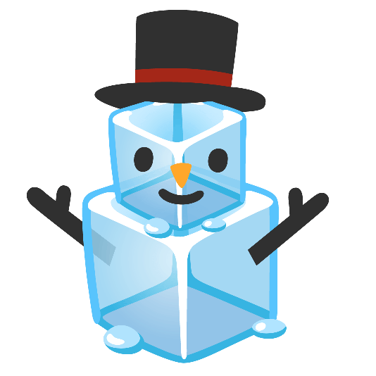 ice cube snowman without snow