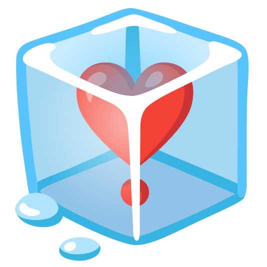 ice cube heavy heart exclamation mark ornament