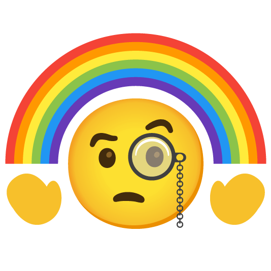 face with monocle rainbow