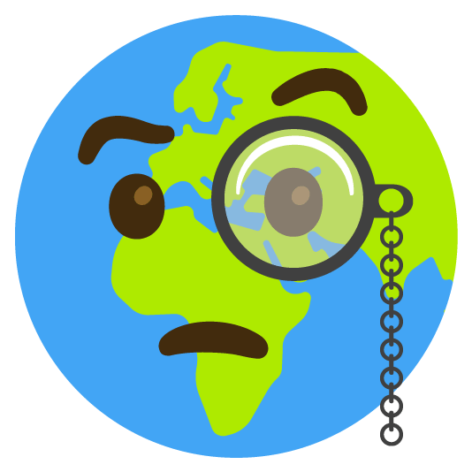 face with monocle earth africa