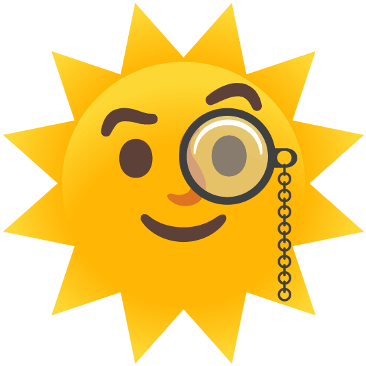 face with monocle sun with face