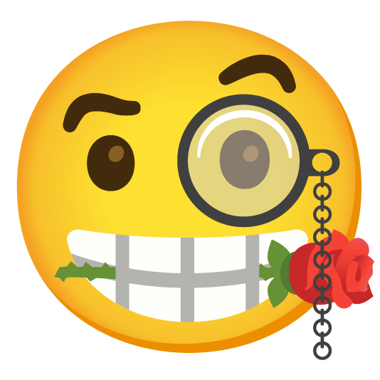 face with monocle rose