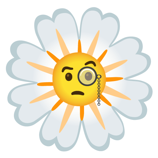 face with monocle blossom