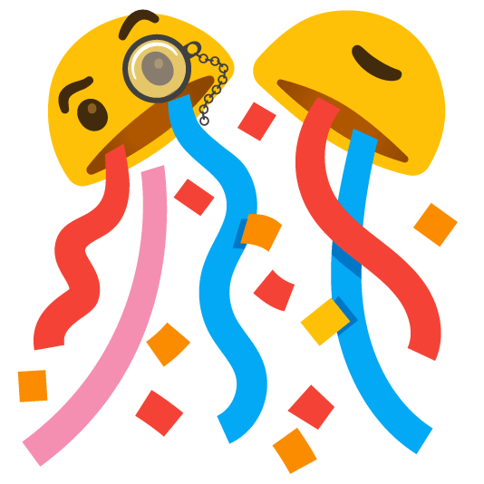 face with monocle confetti ball