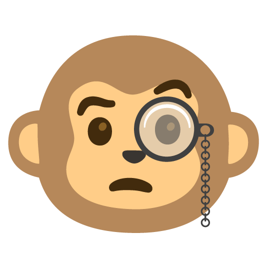 face with monocle monkey face