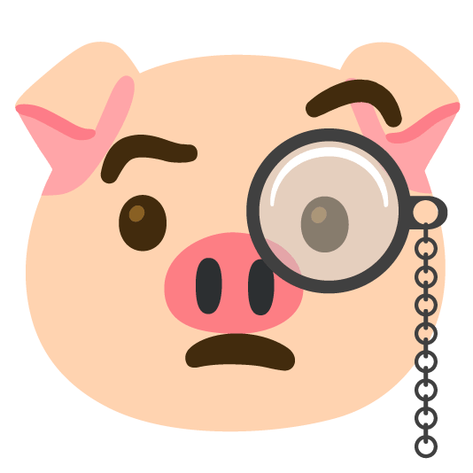 face with monocle pig