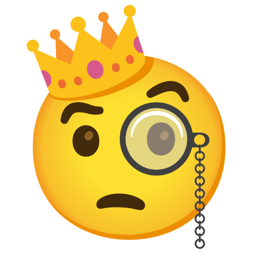 face with monocle crown