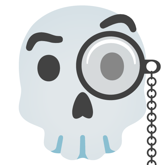 face with monocle skull