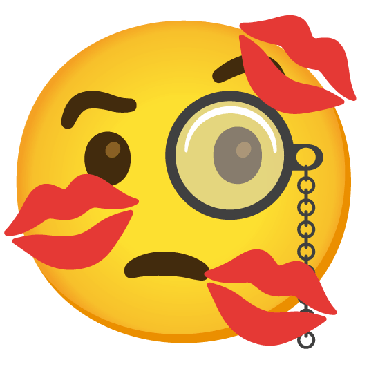 face with monocle kiss