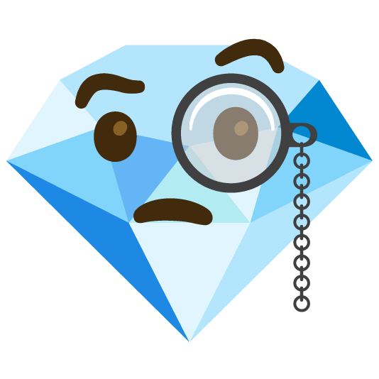 face with monocle gem