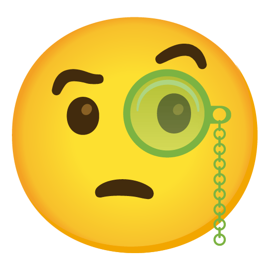 face with monocle green heart