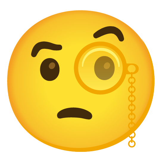 face with monocle yellow heart