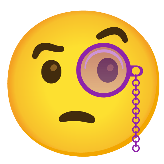 face with monocle purple heart