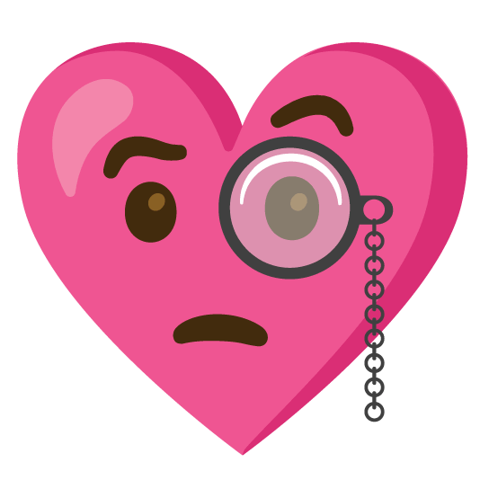 face with monocle gift heart