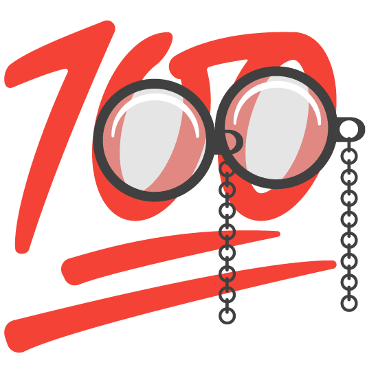 face with monocle 100