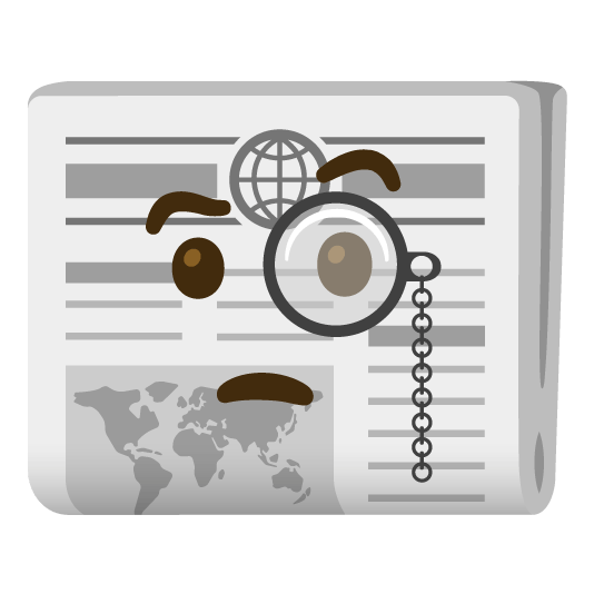 face with monocle newspaper