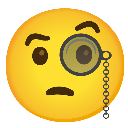 face with monocle black heart