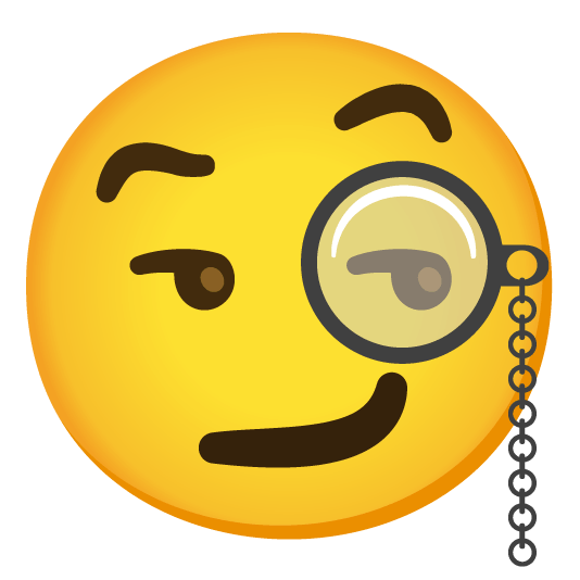 face with monocle smirk