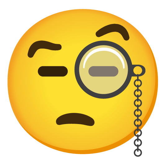 face with monocle expressionless