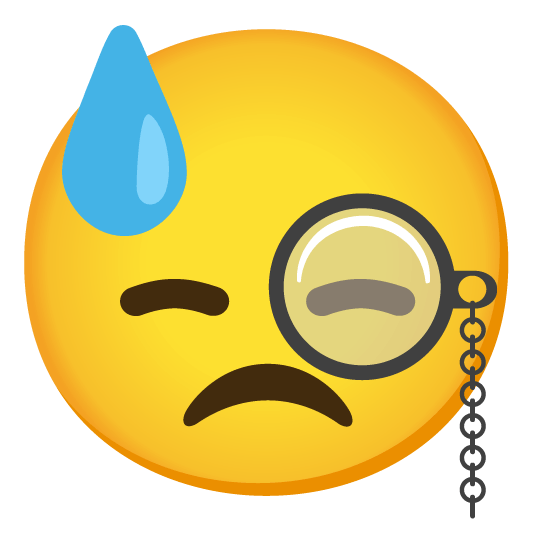 face with monocle sweat