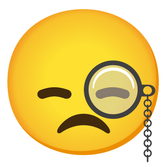 face with monocle disappointed