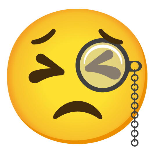 face with monocle persevere