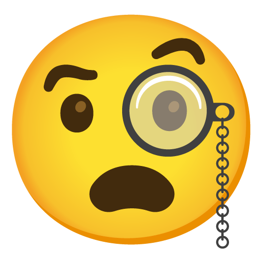 face with monocle anguished