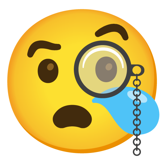 face with monocle sleepy