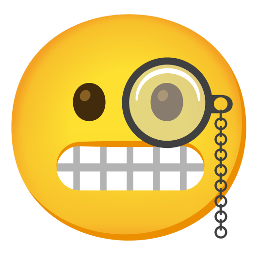 face with monocle grimacing