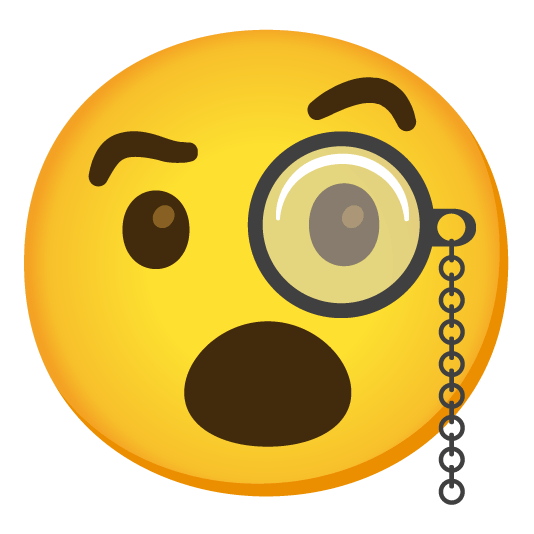 face with monocle open mouth