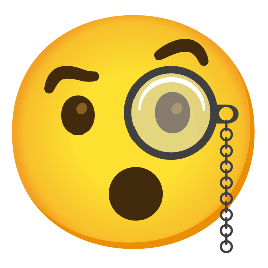 face with monocle hushed