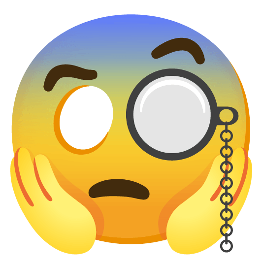 face with monocle scream