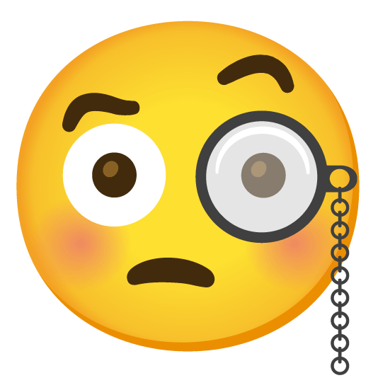 face with monocle flushed