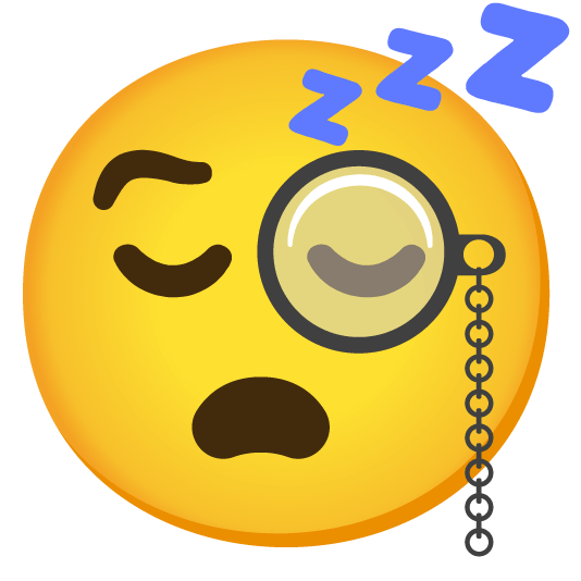 face with monocle sleeping