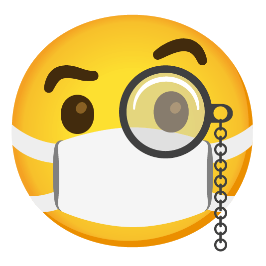 face with monocle mask