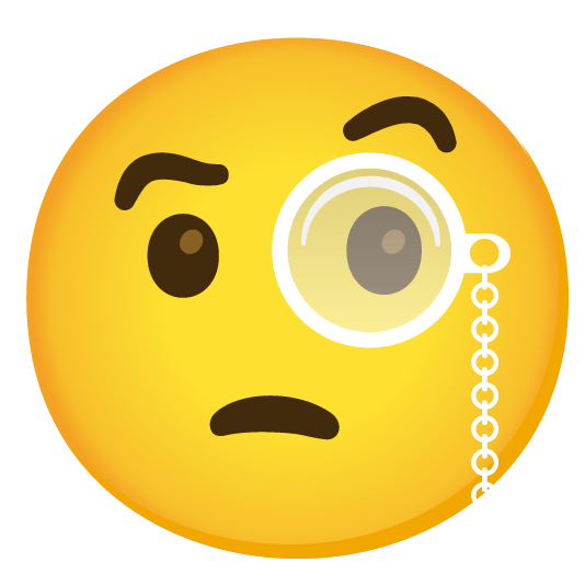 face with monocle white heart