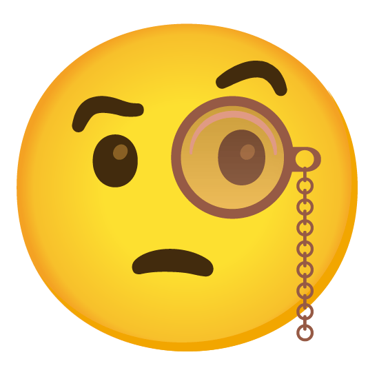 face with monocle brown heart