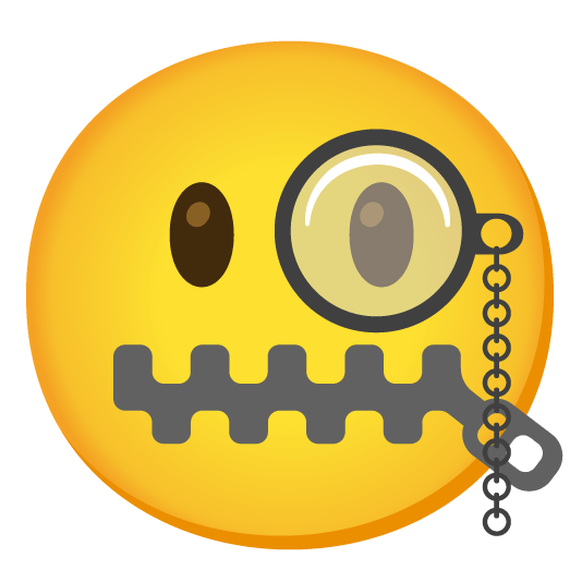 face with monocle zipper mouth face