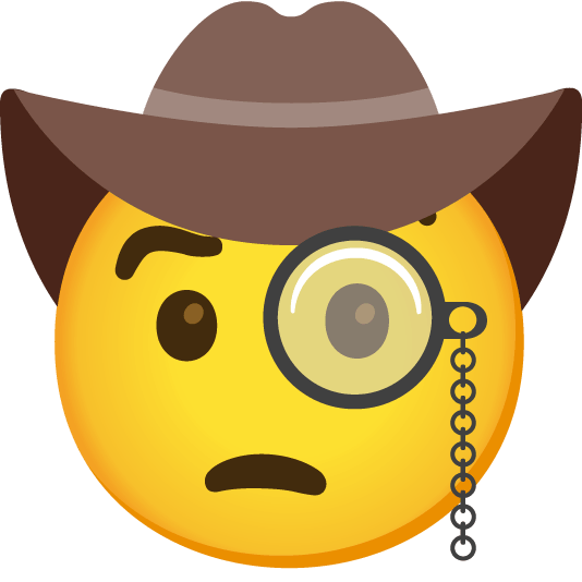 face with monocle face with cowboy hat