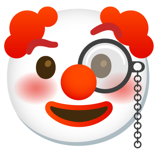 face with monocle clown face