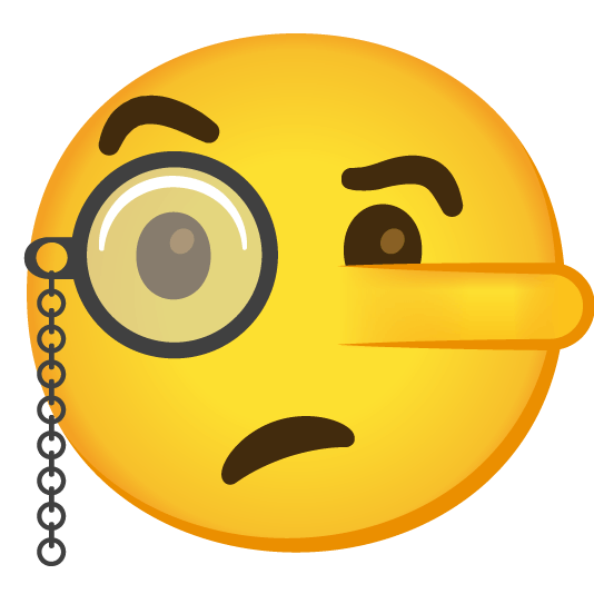 face with monocle lying face