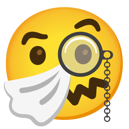 face with monocle sneezing face